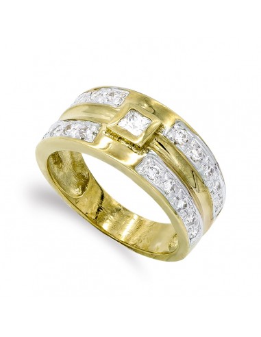 18K SORTIJA ORO AMARILLO MACIZO CON CIRCONITAS. ANCHO: 9 5 MM