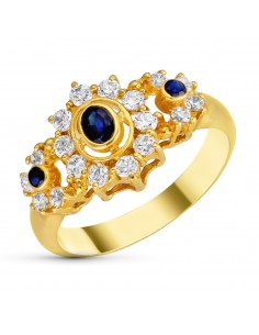 18K SORTIJA ORO AMARILLO CUAJO CON CIRCONITAS. ANCHO: 12 5 MM