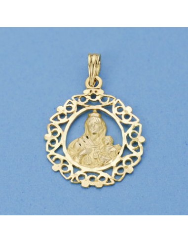 18K MEDALLA VIRGEN DEL CARMEN ORLA 25 X 19 MM