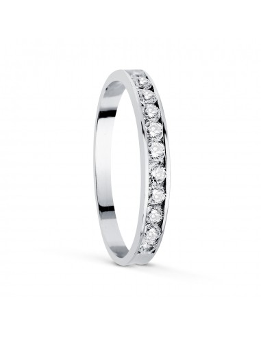 18K ALIANZA O ANILLO ORO BLANCO CARRIL CIRCONITAS. ANCHO: 2 5 MM.