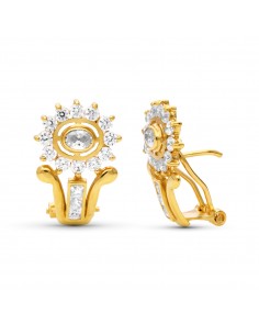18K PENDIENTES CIRCONITAS  20 X 13 MM
