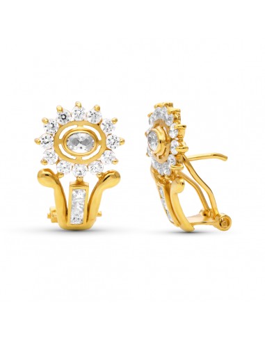 18K PENDIENTES CIRCONITAS  20 X 13 MM