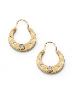 18K AROS MANCHEGAS. TALLADAS,CIRCONITA.14 MM