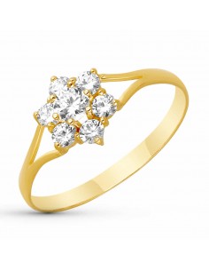 18K SORTIJA ORO AMARILLO CUAJO CON CIRCONITAS. ANCHO: 8 MM