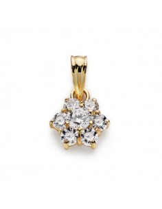 18K COLGANTE ORO AMARILLO CUAJO 7 CIRCONITA 10X9 MM