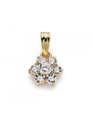 18K COLGANTE ORO AMARILLO CUAJO 7 CIRCONITA 10X9 MM