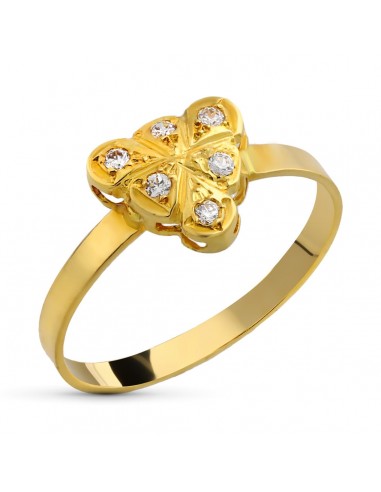 18K SORTIJA ORO AMARILLO MOTIVO CON CIRCONITAS. MEDIDA: 9 5 X 9 MM
