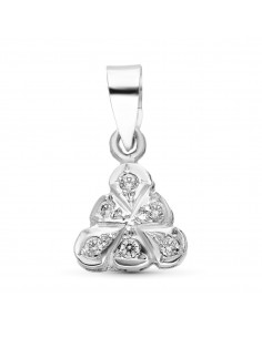 18K COLGANTE ORO BLANCO CIRCONITA TRIANGULO 9 MM
