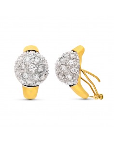 18K PENDIENTES ORO BICOLOR 21X13 MM CIERRE OMEGA