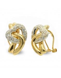 18K PENDIENTES ORO BICOLOR CIRCONITAS