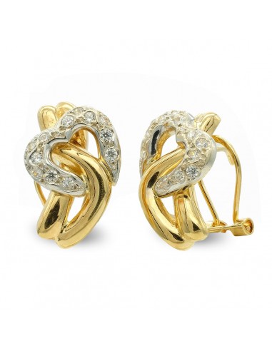 18K PENDIENTES ORO BICOLOR CIRCONITAS