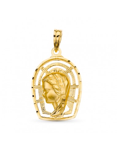 18K MEDALLA ORO AMARILLO VIRGEN NIÑA. 23 X 16 MM.