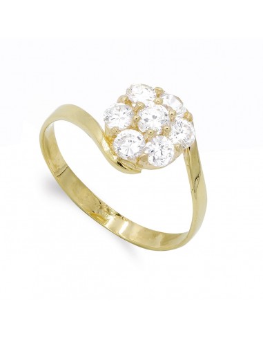 18K SORTIJA ORO AMARILLO CUAJO CON CIRCONITAS. ANCHO: 10 MM