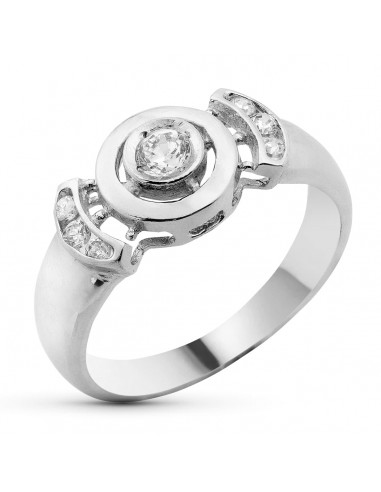 18K SORTIJA ORO BLANCO PIEDRA CON CIRCONITAS.