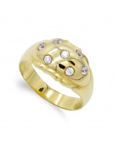 18K SORTIJA ORO AMARILLO CON CIRCONITAS. ANCHO: 12 5 MM