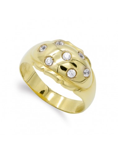 18K SORTIJA ORO AMARILLO CON CIRCONITAS. ANCHO: 12 5 MM
