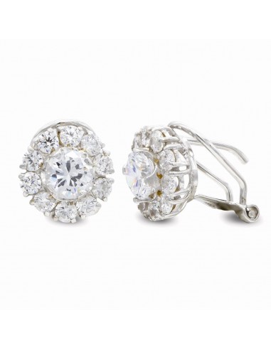 18K PENDIENTES ORO BLANCO CIRCONITA OMEGA
