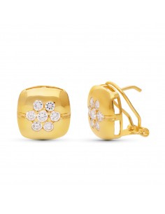 18K PENDIENTES ORO AMARILLO CIRCONITA 12 MM OMEGA