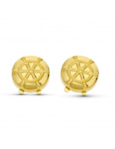 18K GEMELOS CUBREBOTON ORO AMARILLO TIMON 15 MM