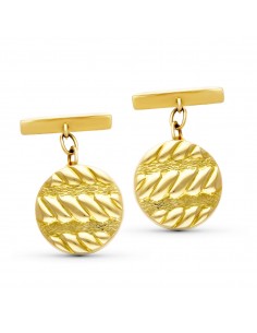 18K GEMELOS ORO AMARILLO REDONDO GALLONES