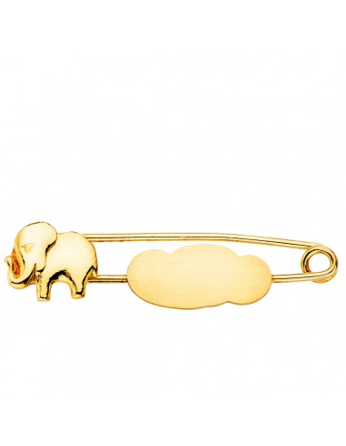 18K ALFILER ORO AMARILLO ELEFANTE Y NUBE MATE 32X8 MM