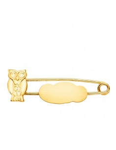 18K ALFILER ORO AMARILLO BÚHO Y NUBE MATE 29X10 MM