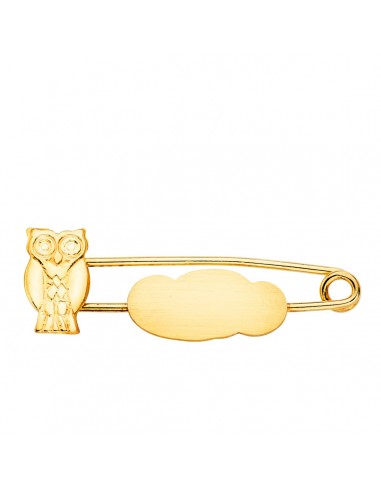 18K ALFILER ORO AMARILLO BÚHO Y NUBE MATE 29X10 MM