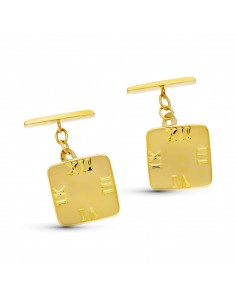 18K GEMELOS ORO AMARILLO CUADRADOS 14X14 MM