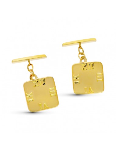 18K GEMELOS ORO AMARILLO CUADRADOS 14X14 MM