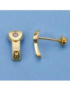 18K PENDIENTES ORO AMARILLO CORAZON. 11 X 5 MM.