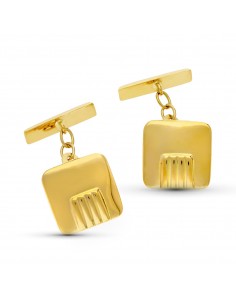 18K GEMELOS ORO AMARILLO CUADRADOS 15X15 MM