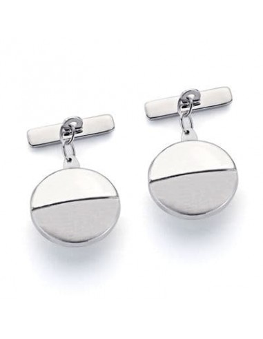 18K GEMELOS ORO BLANCO MATE Y BRILLO 15X15 MM