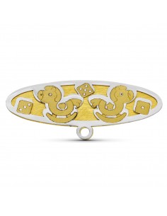 18K ALFILER ORO BICOLOR CABALLITOS. 28X10 MM