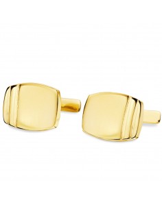 18K GEMELOS ORO AMARILLO TONEL MATE Y BRILLO 17X13 MM CIERRE RIGIDO OSCILANTE