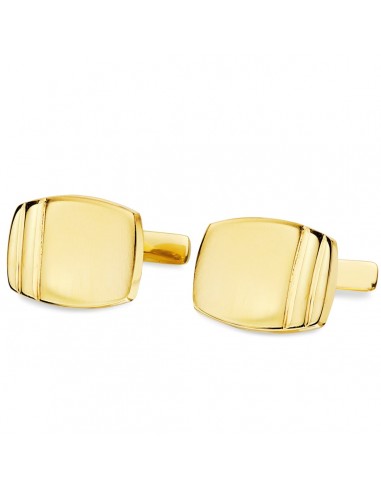 18K GEMELOS ORO AMARILLO TONEL MATE Y BRILLO 17X13 MM CIERRE RIGIDO OSCILANTE