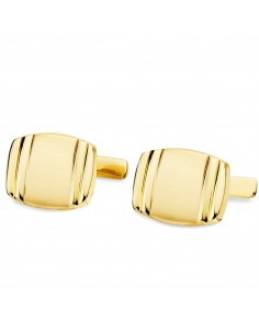 18K GEMELOS ORO AMARILLO TONEL MATE Y BRILLO 17X13 MM CIERRE RIGIDO OSCILANTE
