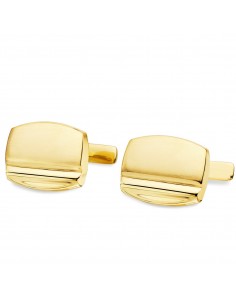 18K GEMELOS ORO AMARILLO TONEL MATE Y BRILLO 17X13 MM CIERRE RIGIDO OSCILANTE