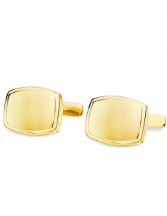 18K GEMELOS ORO AMARILLO TONEL MATE Y BRILLO 17X13 MM CIERRE RIGIDO OCSILANTE