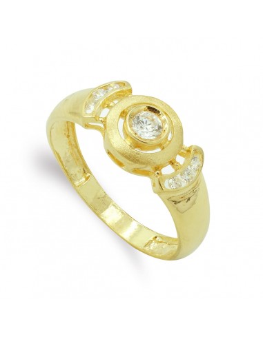 18K SORTIJA ORO AMARILLO MOTIVO CIRCULO CON CIRCONITA. ANCHO: 8 5 MM