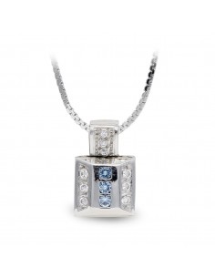 18K GARGANTILLA ORO BLANCO Y CIRCONITAS