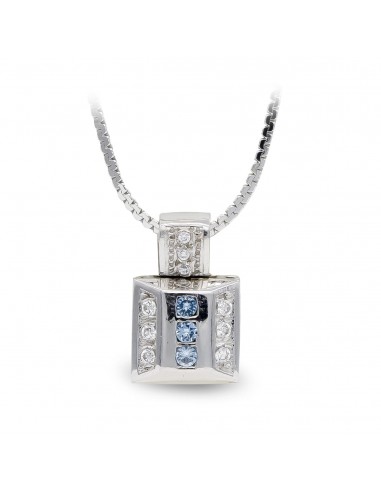 18K GARGANTILLA ORO BLANCO Y CIRCONITAS