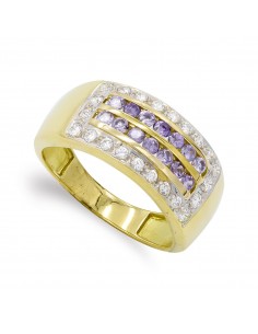 18K SORTIJA ORO AMARILLO CON CIRCONITAS. ANCHO: 9 5 MM