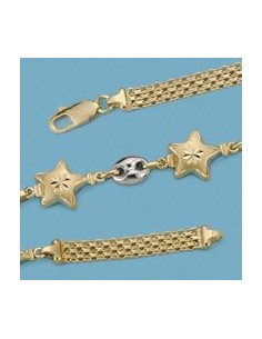 18K PULSERA BICOLOR MATE BRILLO. 11.00 GRS.