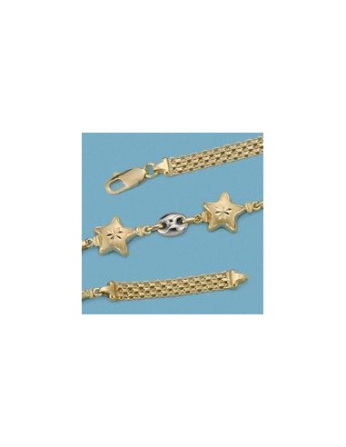 18K PULSERA BICOLOR MATE BRILLO. 11.00 GRS.