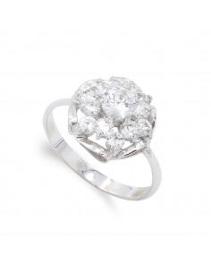 18K SORTIJA ORO BLANCO CUAJO CIRCONITA Y RAMAS. ANCHO: 13 MM