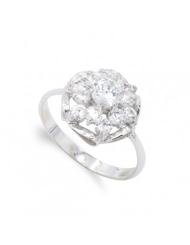 18K SORTIJA ORO BLANCO CUAJO CIRCONITA Y RAMAS. ANCHO: 13 MM