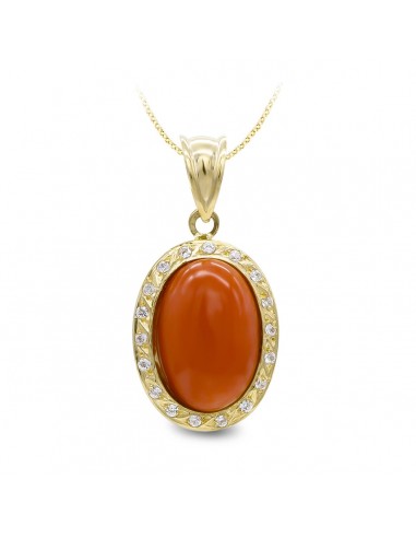 18K COLGANTE ORO AMARILLO CORAL FINO 14X10 MM CIRCONITAS
