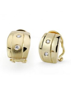 18K PENDIENTES ORO AMARILLO CIRCONITA OMEGA 13X9 MM