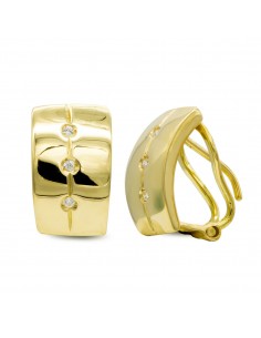 18K PENDIENTES ORO AMARILLO CON CIRCONITA CIERRE OMEGA