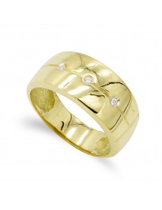 18K SORTIJA ORO AMARILLO CON CIRCONITAS. ANCHO: 9MM